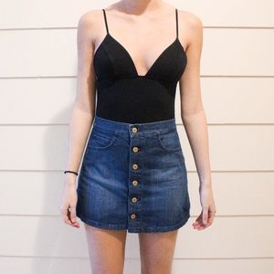 EXPRESS button-up denim mini skirt